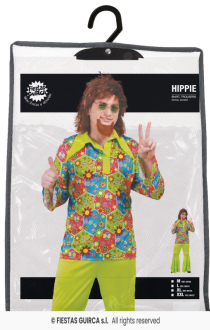 Pánsky kostým hippie Flower Power XL